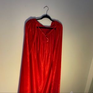 Red velvet hood cape